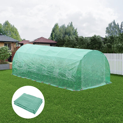 Aoodor Greenhouse Replacement Cover 20'X10'X7' Large Walk in Tunnel Outdoor Plant Gardening Greenhouse Spare Parts Cover (Frame NOT Included)