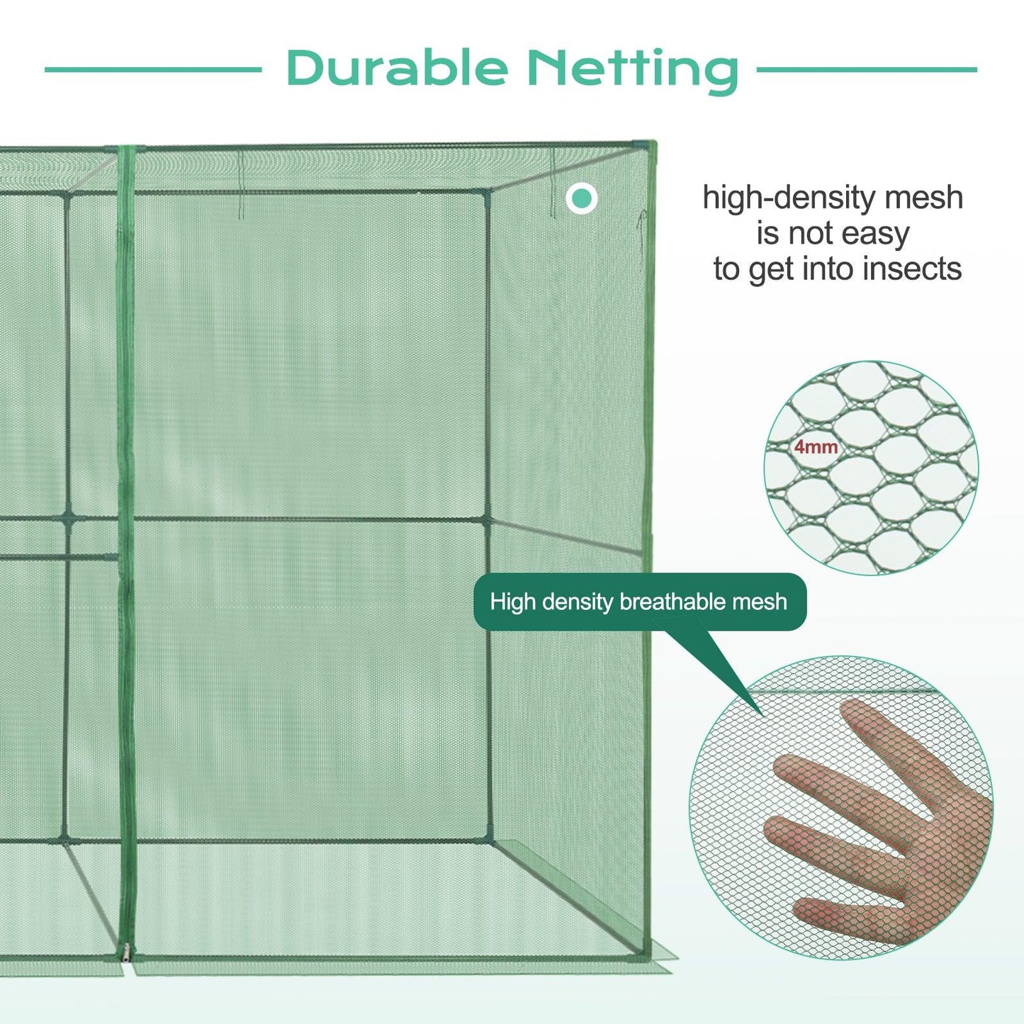 Crop Cage Plant Protection Netting Tent with Zipper for Vegetables Fruits and Plant Greenhouse Aoodor LLC