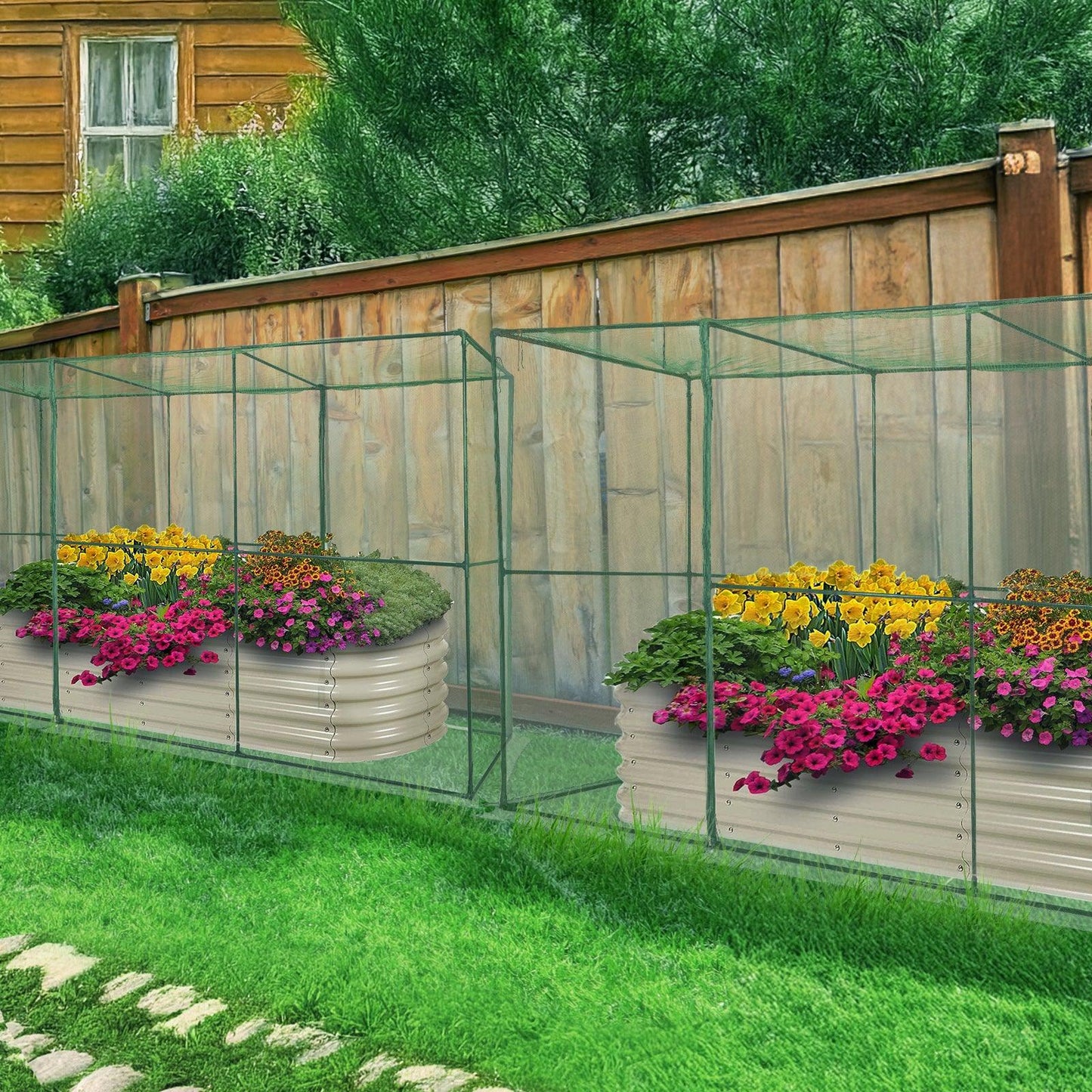 Crop Cage Plant Protection Netting Tent with Zipper for Vegetables Fruits and Plant Greenhouse Aoodor LLC