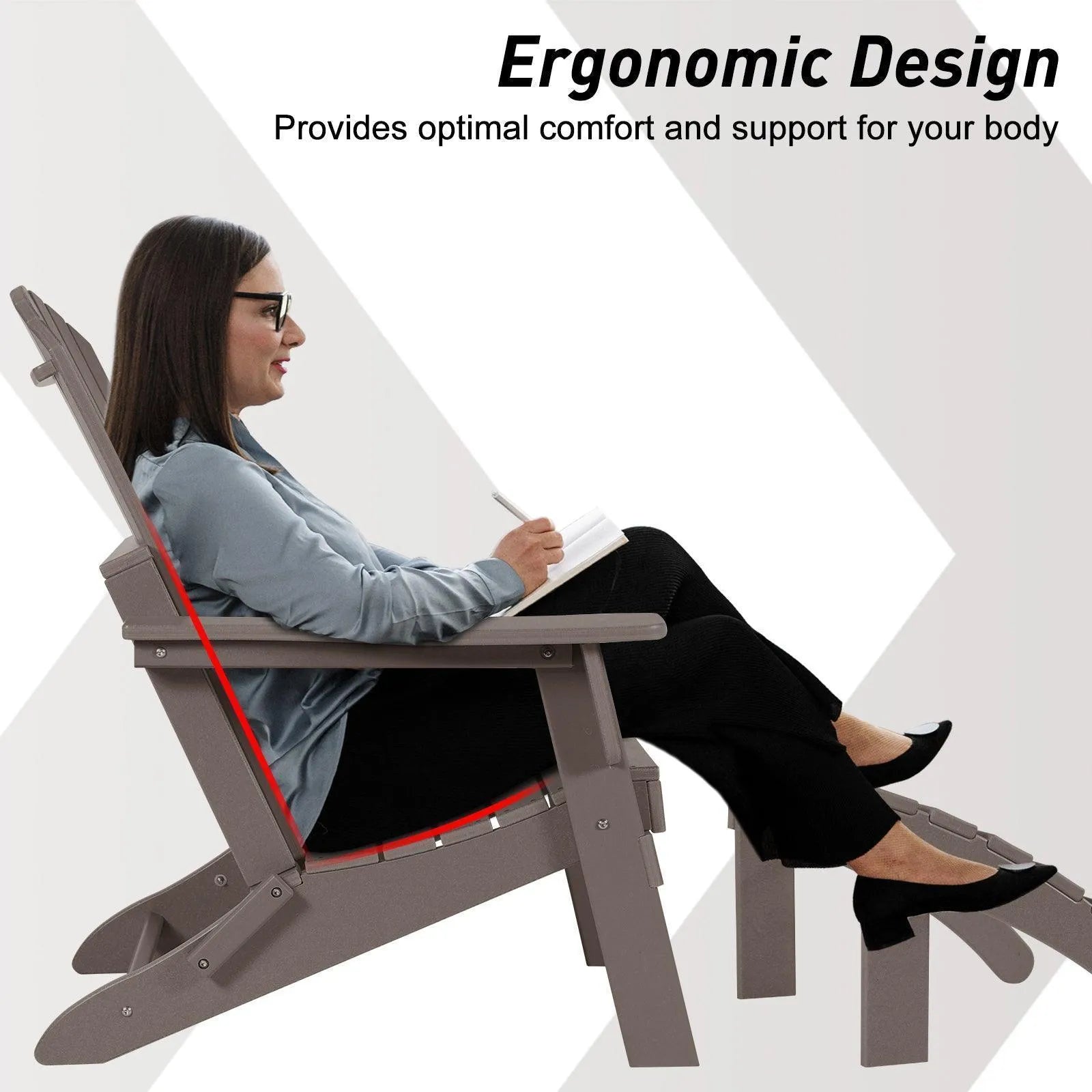 Folding Adirondack Chair 32.3'' (L) x 21.6'' (W) x 37'' (H)