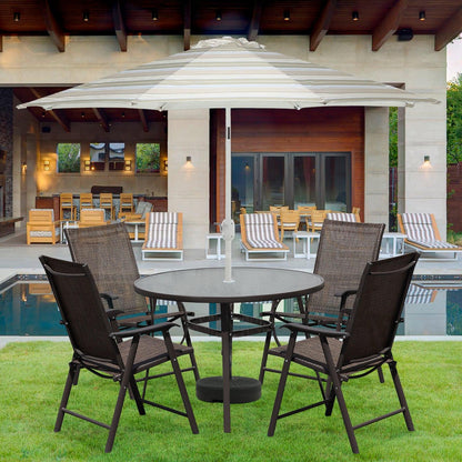 Folding Patio Chairs - Set of 4, Ideal for Patio and Outdoor Use Aoodor Brown