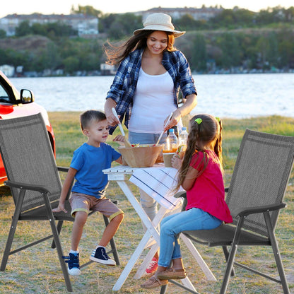 Folding Patio Chairs - Set of 4, Ideal for Patio and Outdoor Use Aoodor Black