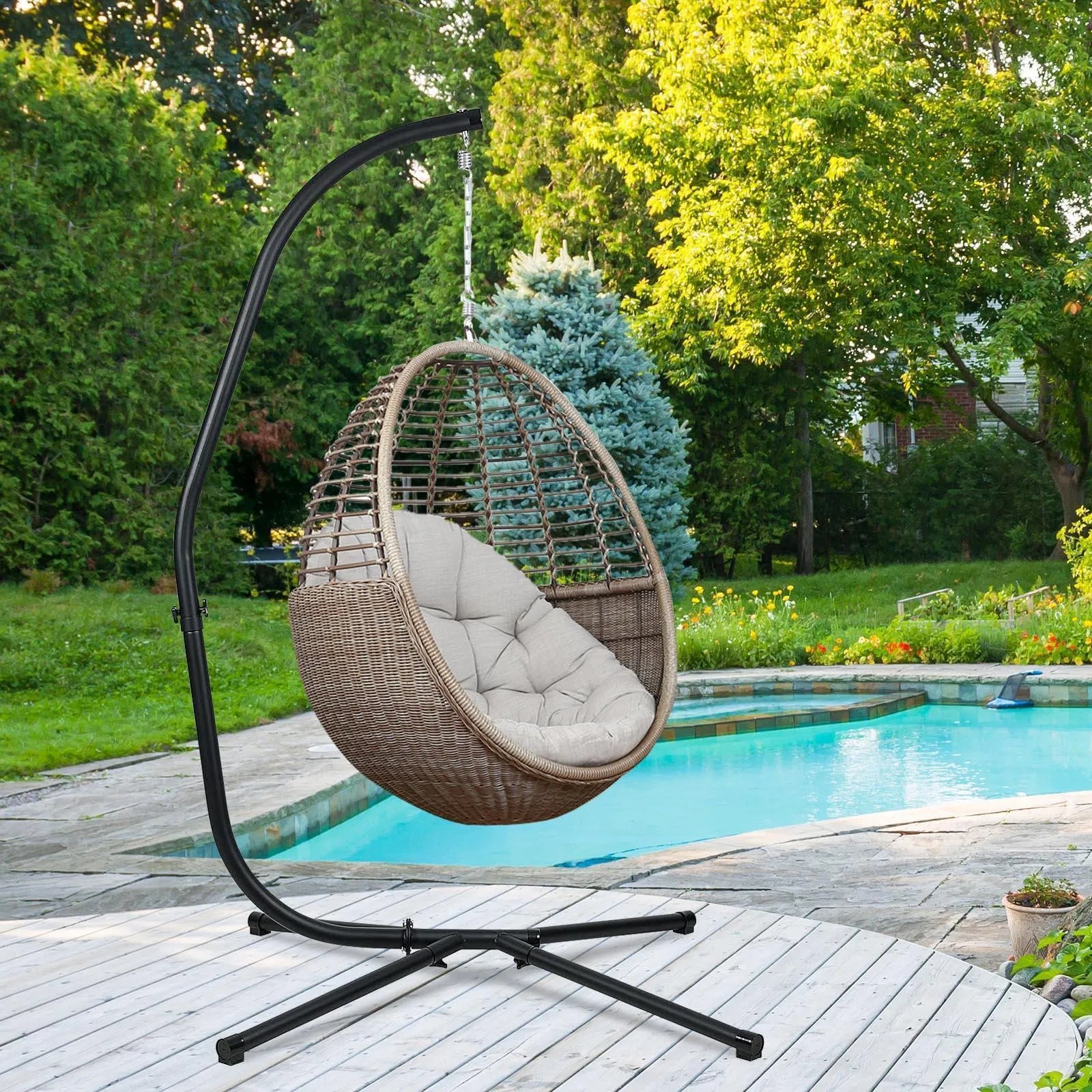 Hammock Steel Stand Only C-Stand - 300 Pound Capacity  Aoodor LLC