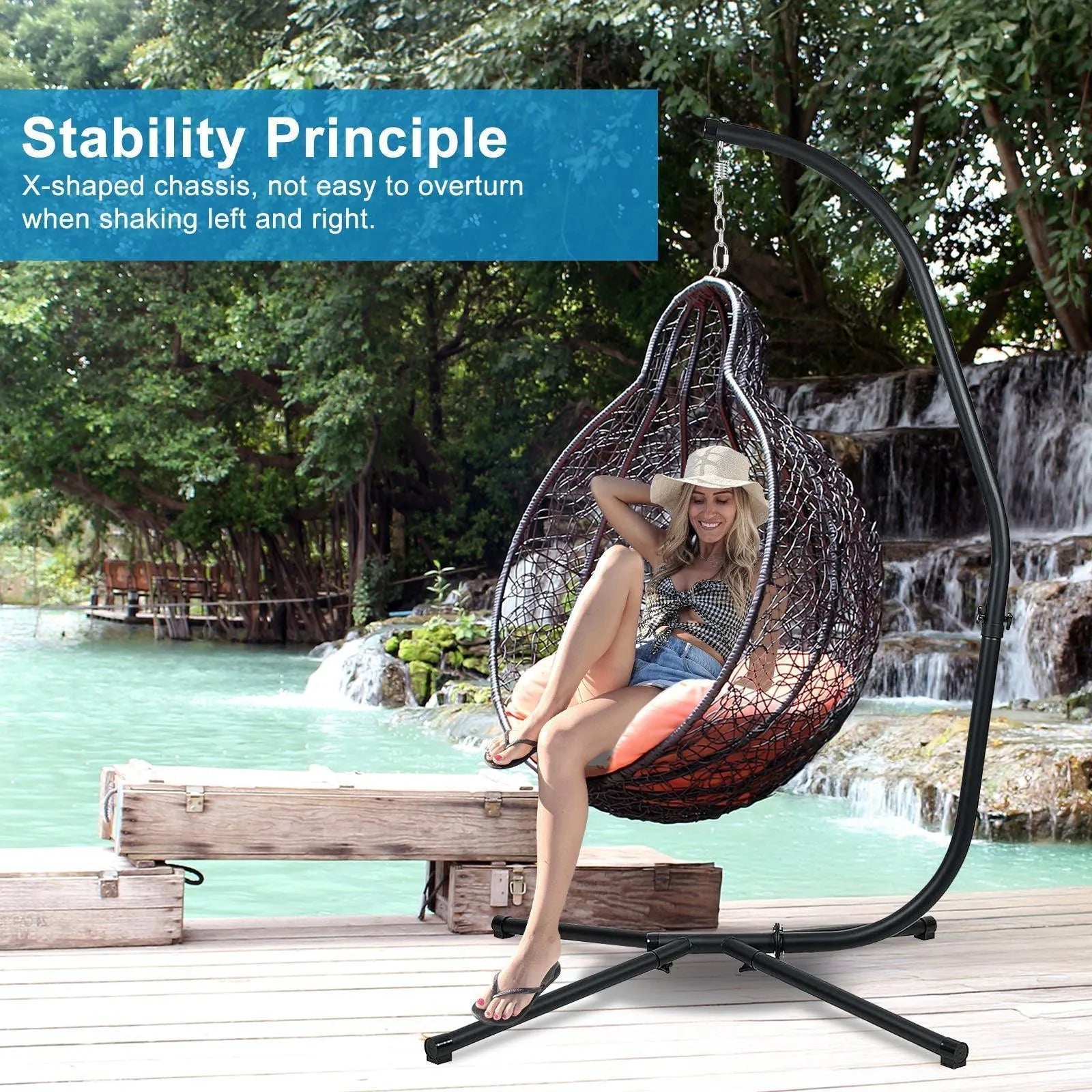 Hammock Steel Stand Only C-Stand - 300 Pound Capacity  Aoodor LLC