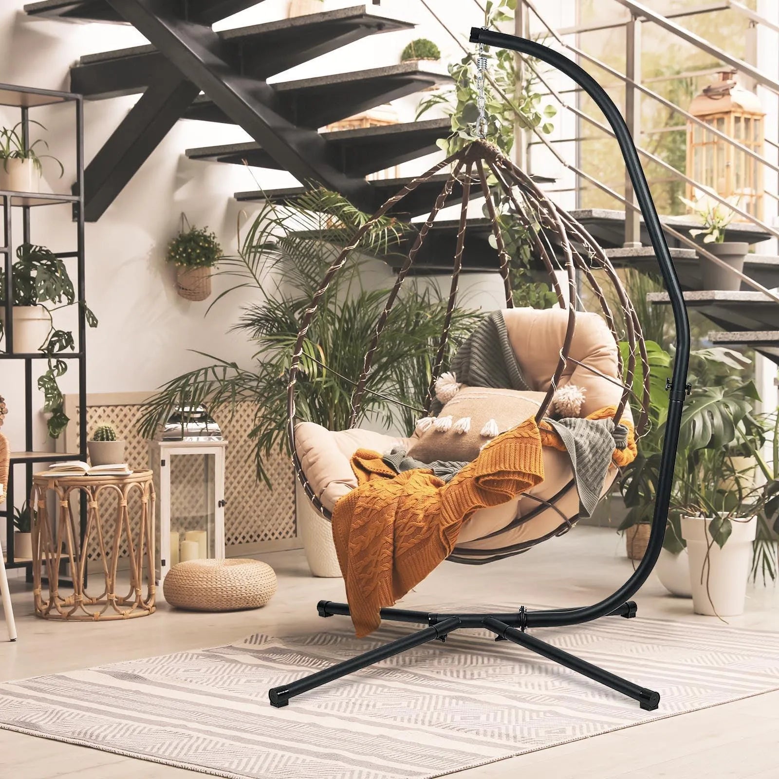 Hammock Steel Stand Only C-Stand - 300 Pound Capacity  Aoodor LLC