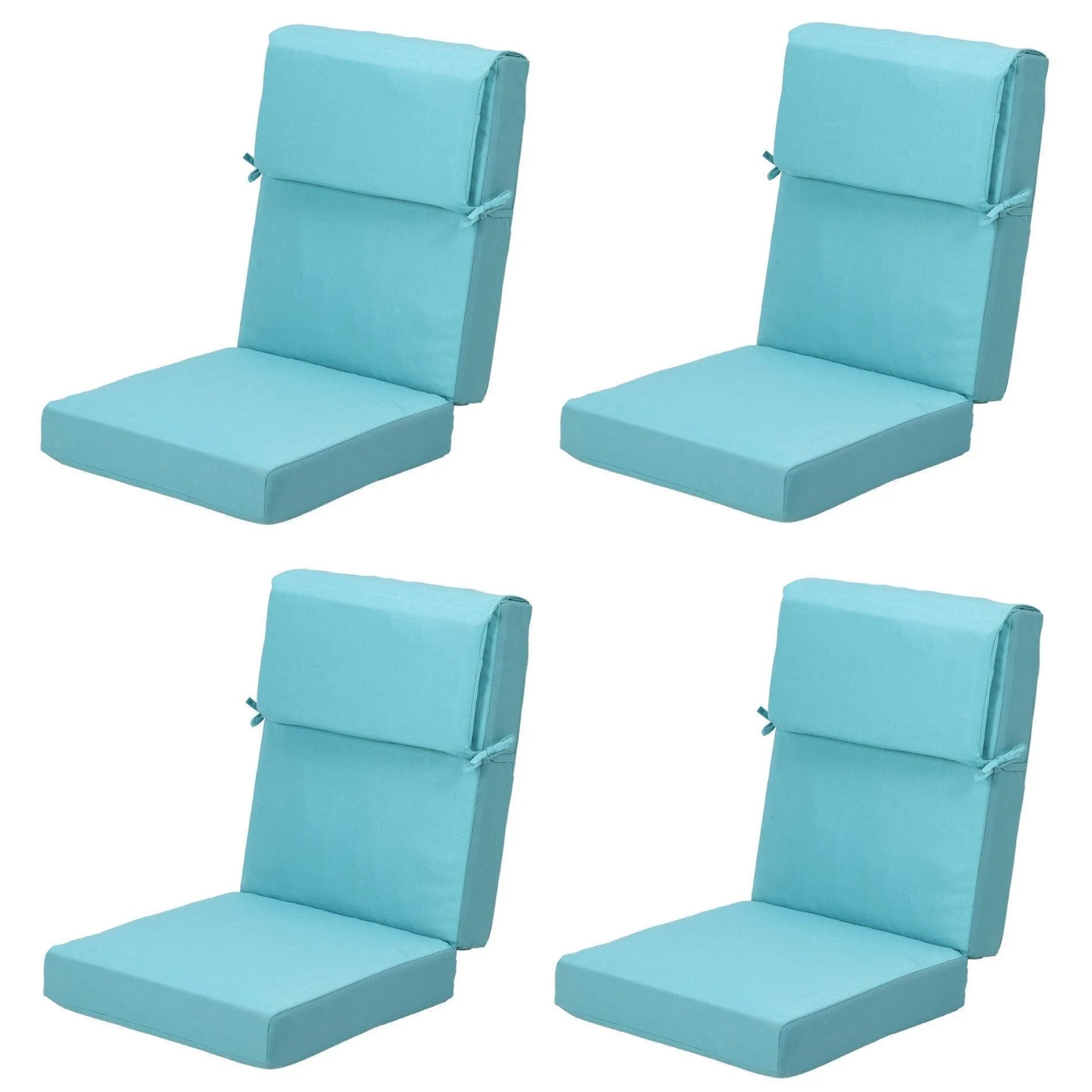 High Back Chair Cushions Set of 4, UV-Protected & Water-Resistant, 45 x 22 x 4 Inches Blue Aoodor