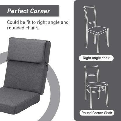 High Back Chair Cushions Set of 4, UV-Protected & Water-Resistant, 45 x 22 x 4 Inches Aoodor