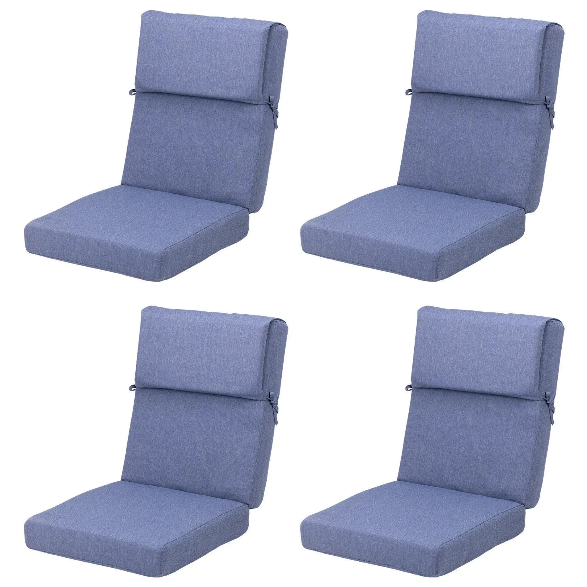 High Back Chair Cushions Set of 4, UV-Protected & Water-Resistant, 45 x 22 x 4 Inches Aoodor