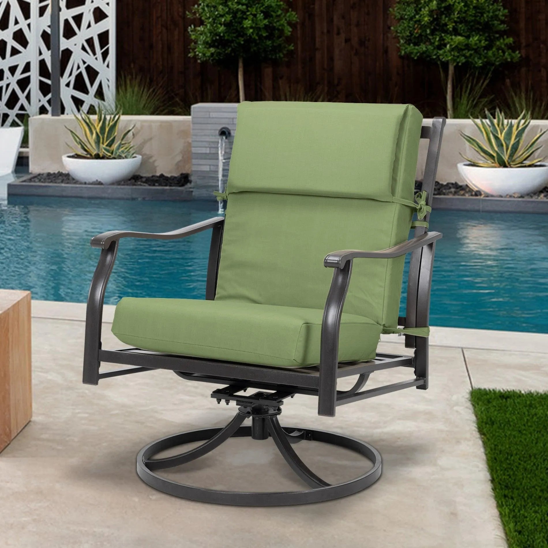 High Back Chair Cushions Set of 4, UV-Protected & Water-Resistant, 45 x 22 x 4 Inches Aoodor