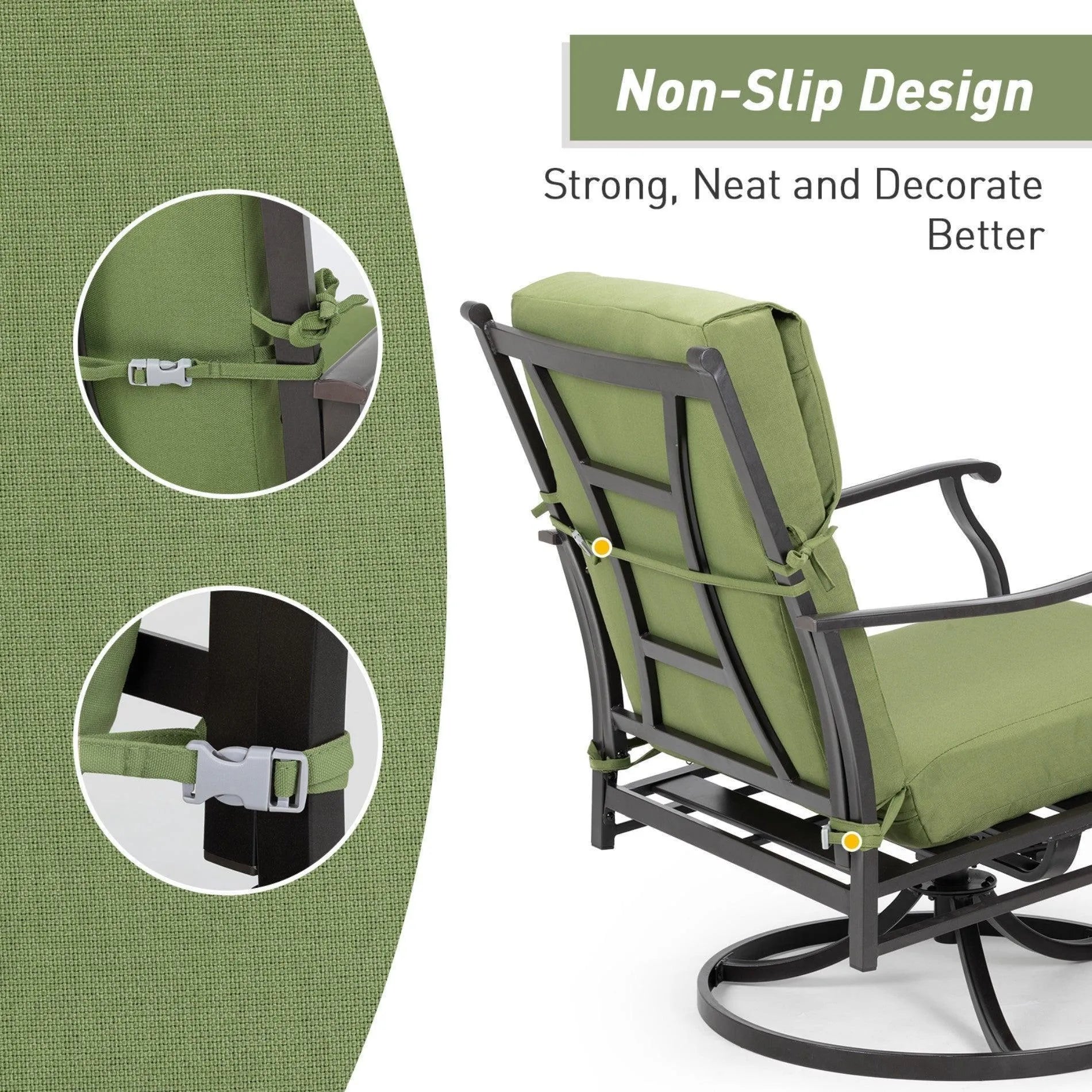 High Back Chair Cushions Set of 4, UV-Protected & Water-Resistant, 45 x 22 x 4 Inches Aoodor