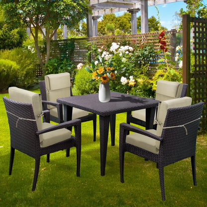 High Back Chair Cushions Set of 4, UV-Protected & Water-Resistant, 45 x 22 x 4 Inches Brown Aoodor