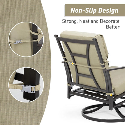High Back Chair Cushions Set of 4, UV-Protected & Water-Resistant, 45 x 22 x 4 Inches Brown Non-slip Design Aoodor