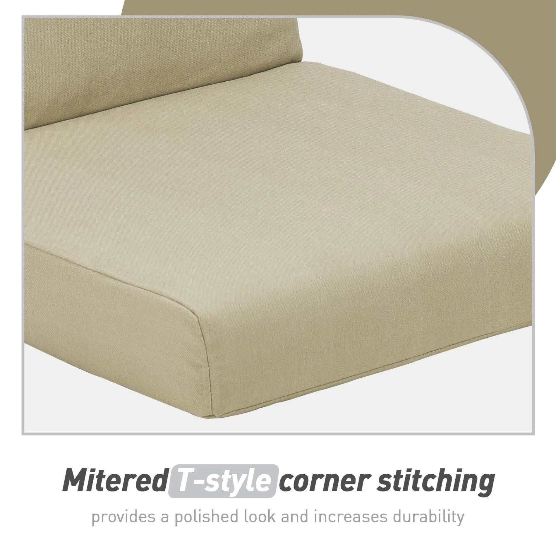 High Back Chair Cushions Set of 4, UV-Protected & Water-Resistant, 45 x 22 x 4 Inches Brown Aoodor