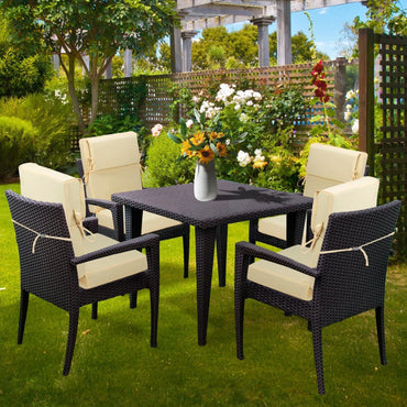 High Back Chair Cushions Set of 4, UV-Protected & Water-Resistant, 45 x 22 x 4 Inches Lightyellow for Outdoor Patio Dinner Chair Cushions Aoodor