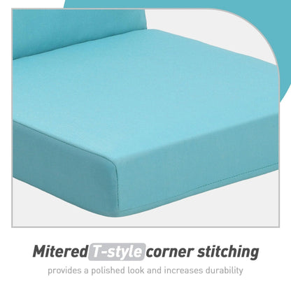 High Back Chair Cushions Set of 4, UV-Protected & Water-Resistant, 45 x 22 x 4 Inches Blue Detail Aoodor