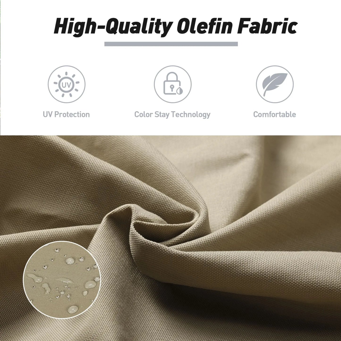 High Back Chair Cushions Set of 4, UV-Protected & Water-Resistant, 45 x 22 x 4 Inches Brown Olefin Fabric Aoodor