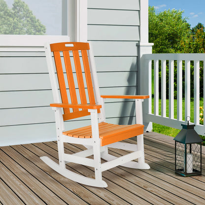 Outdoor Rocking Chair, Ergonomic HDPE Rockers with All-Weather Design
