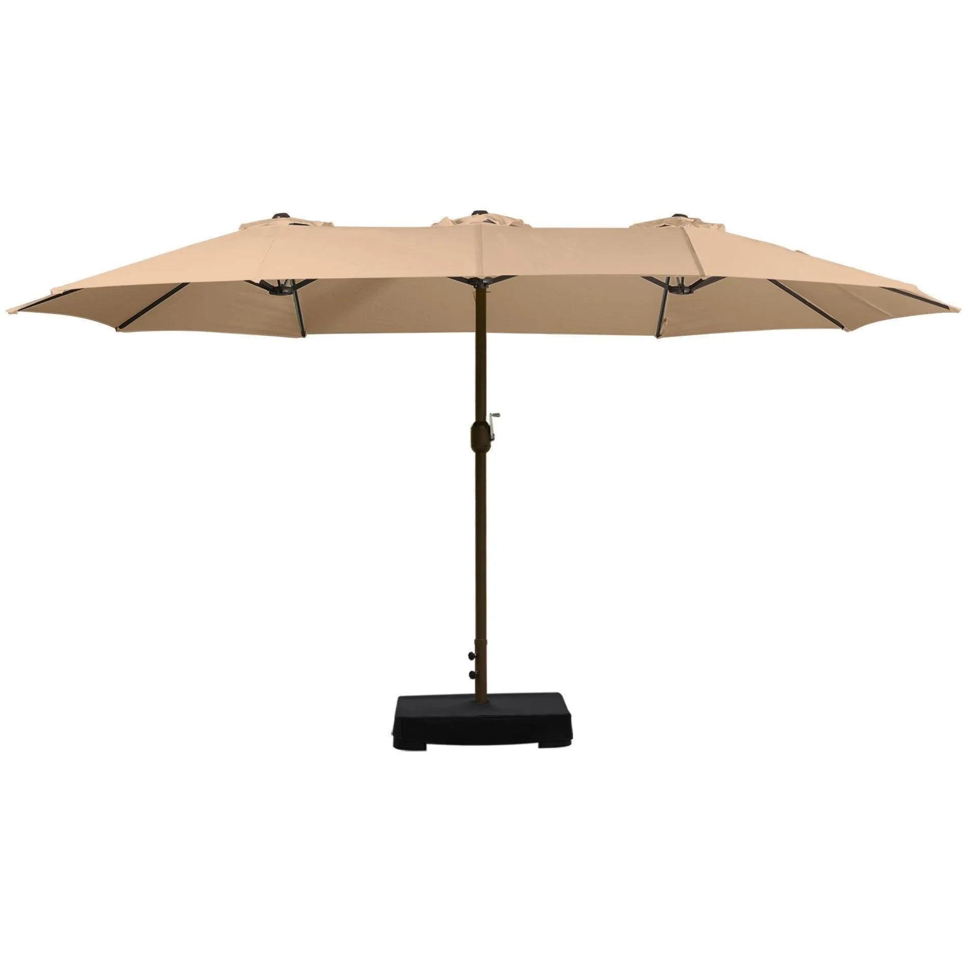 Market Umbrella with Base Stand 15 Ft.Brown Aoodor