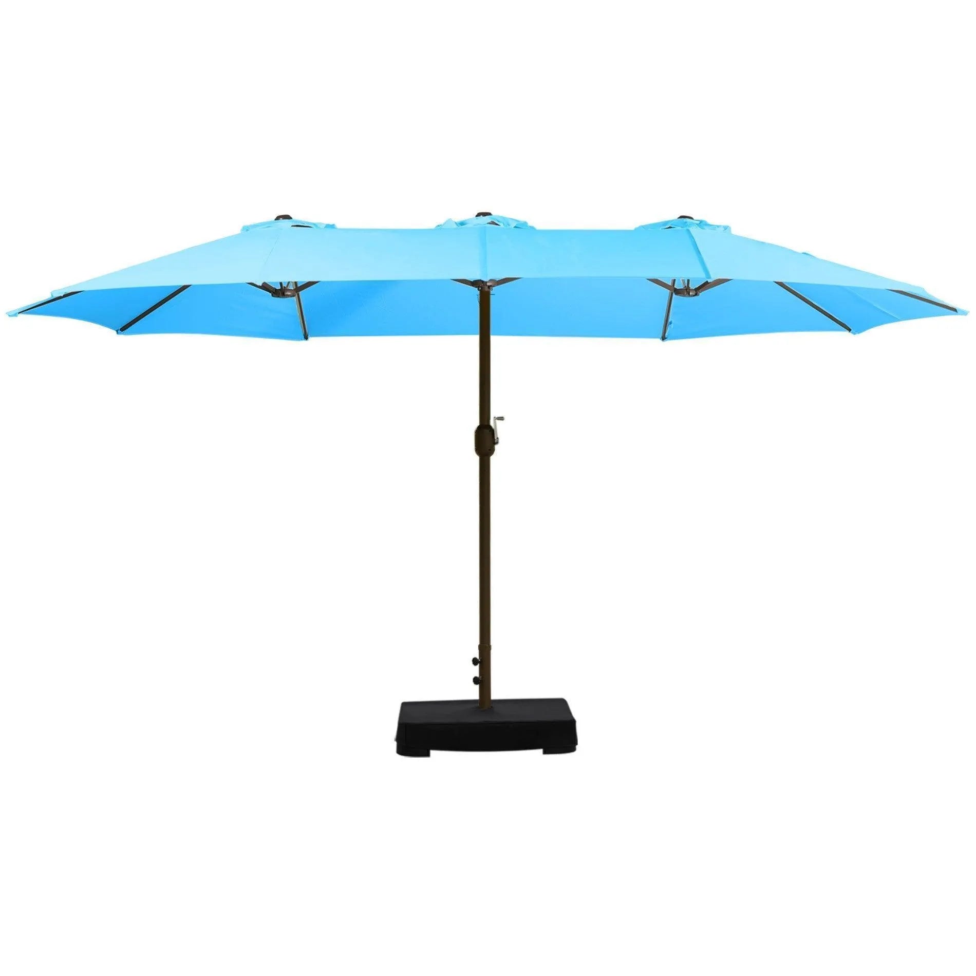 15 ft. Double Sided Patio Market Umbrella with Base Stand