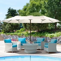 Market Umbrella with Base Stand 15 Ft. off-white Aoodor