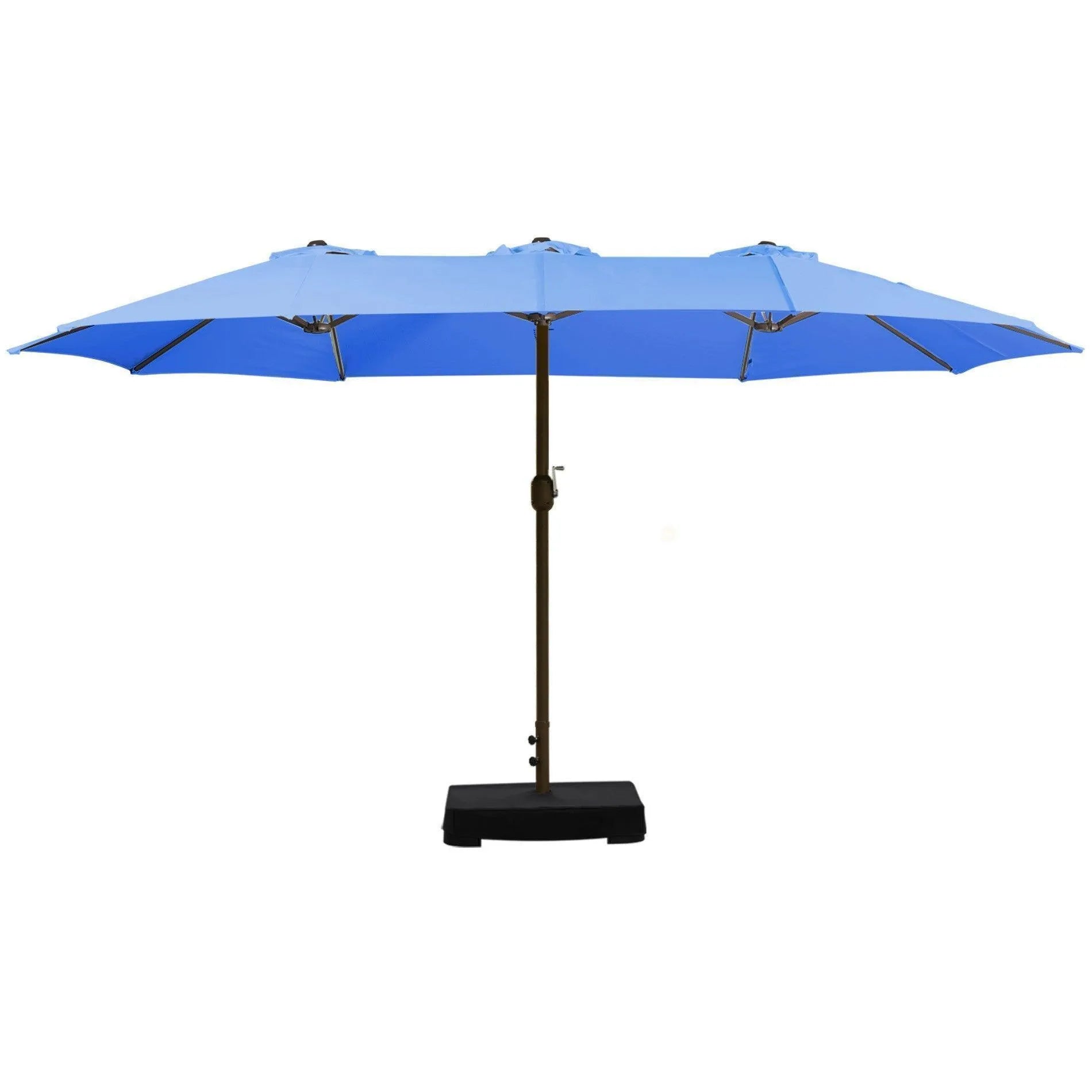 15' patio umbrella with base 15 ft Outdoor Double-Sided 48 Solar LED Lights and Umbrella Orange resistant canopy is waterproof JEAREY 13-ft Steel Gray Crank