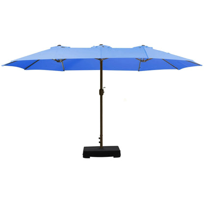 Market Umbrella with Base Stand 15 Ft. Blue Aoodor