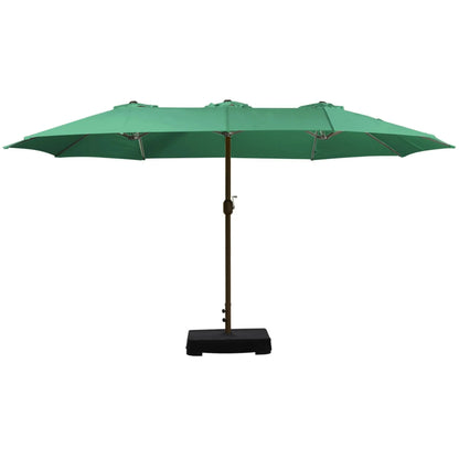 Market Umbrella with Base Stand 15 Ft. Green Aoodor