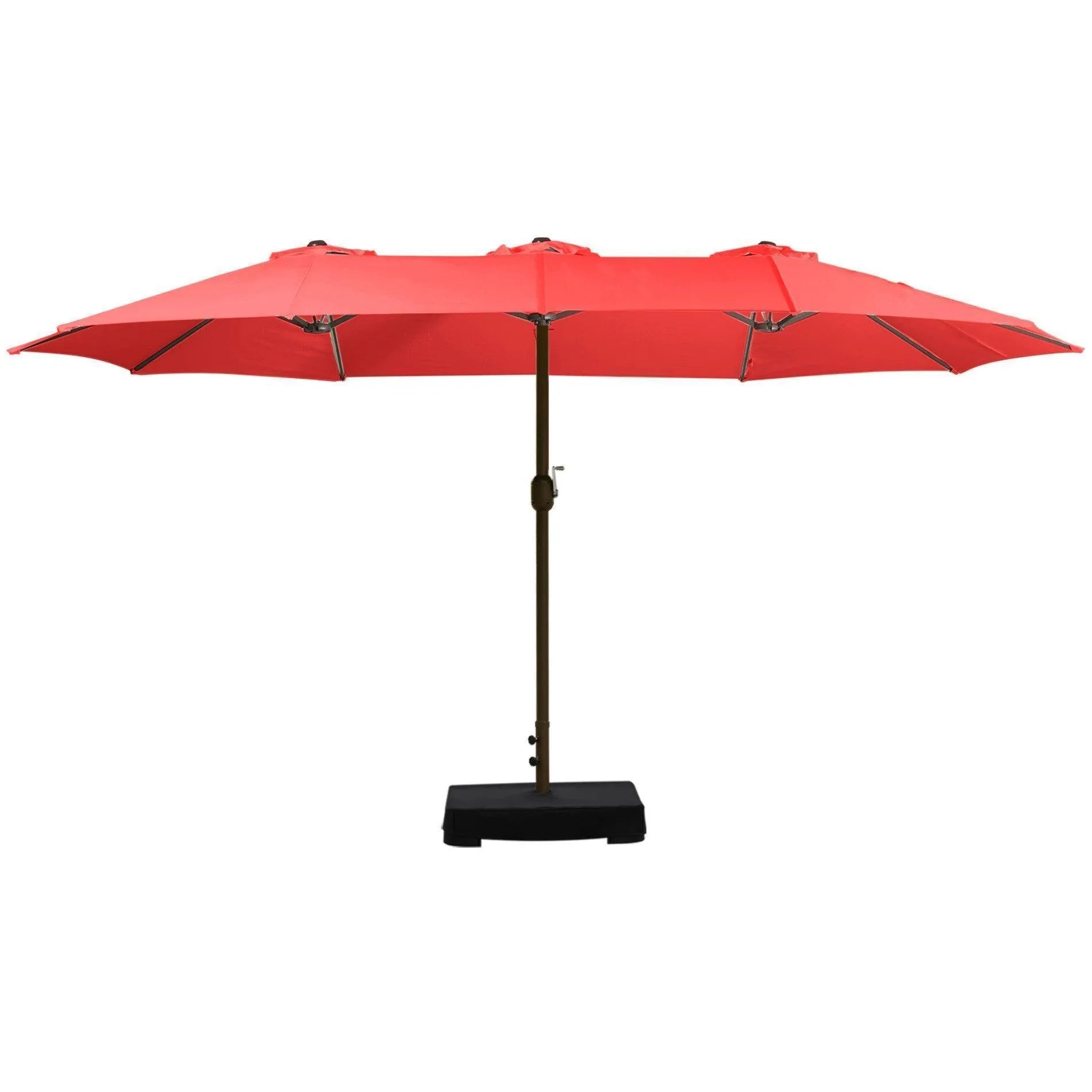 Market Umbrella with Base Stand 15 Ft. Wine Red Aoodor