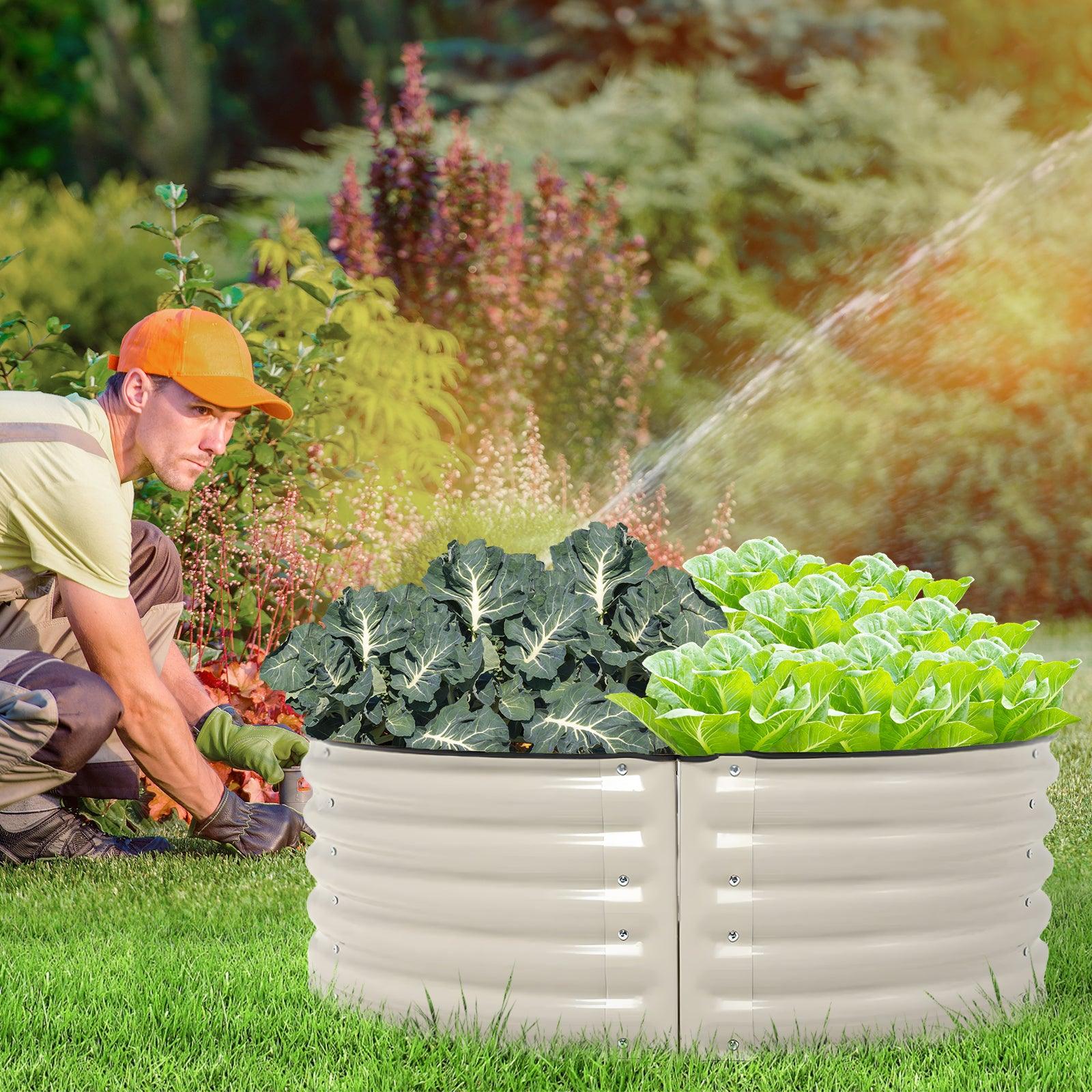 42x24x17 inch Metal Raised Garden Bed, Outdoor Garden Planter Box - Set of 2 - Aoodor 