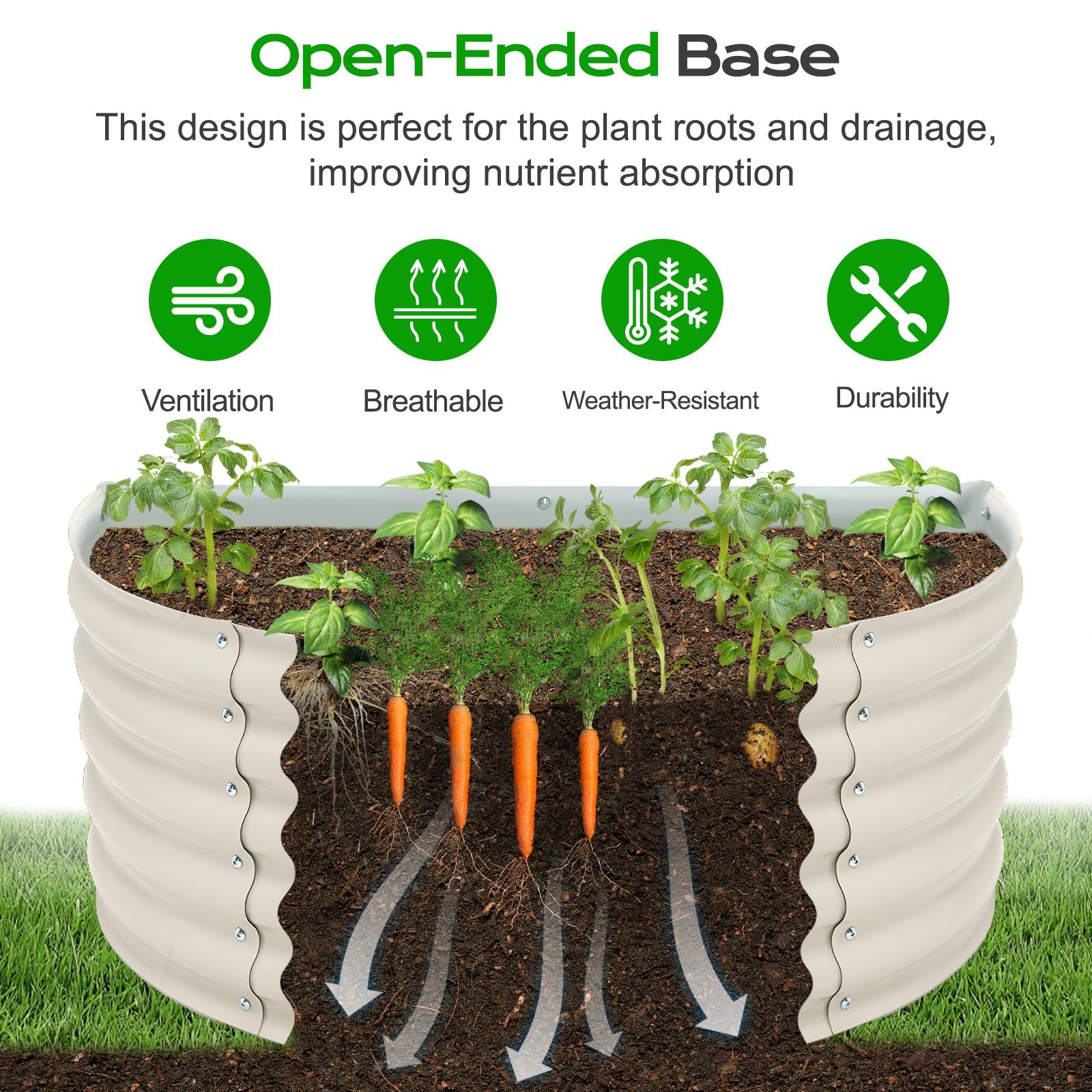 42x24x17 inch Metal Raised Garden Bed, Outdoor Garden Planter Box - Set of 2 - Aoodor 