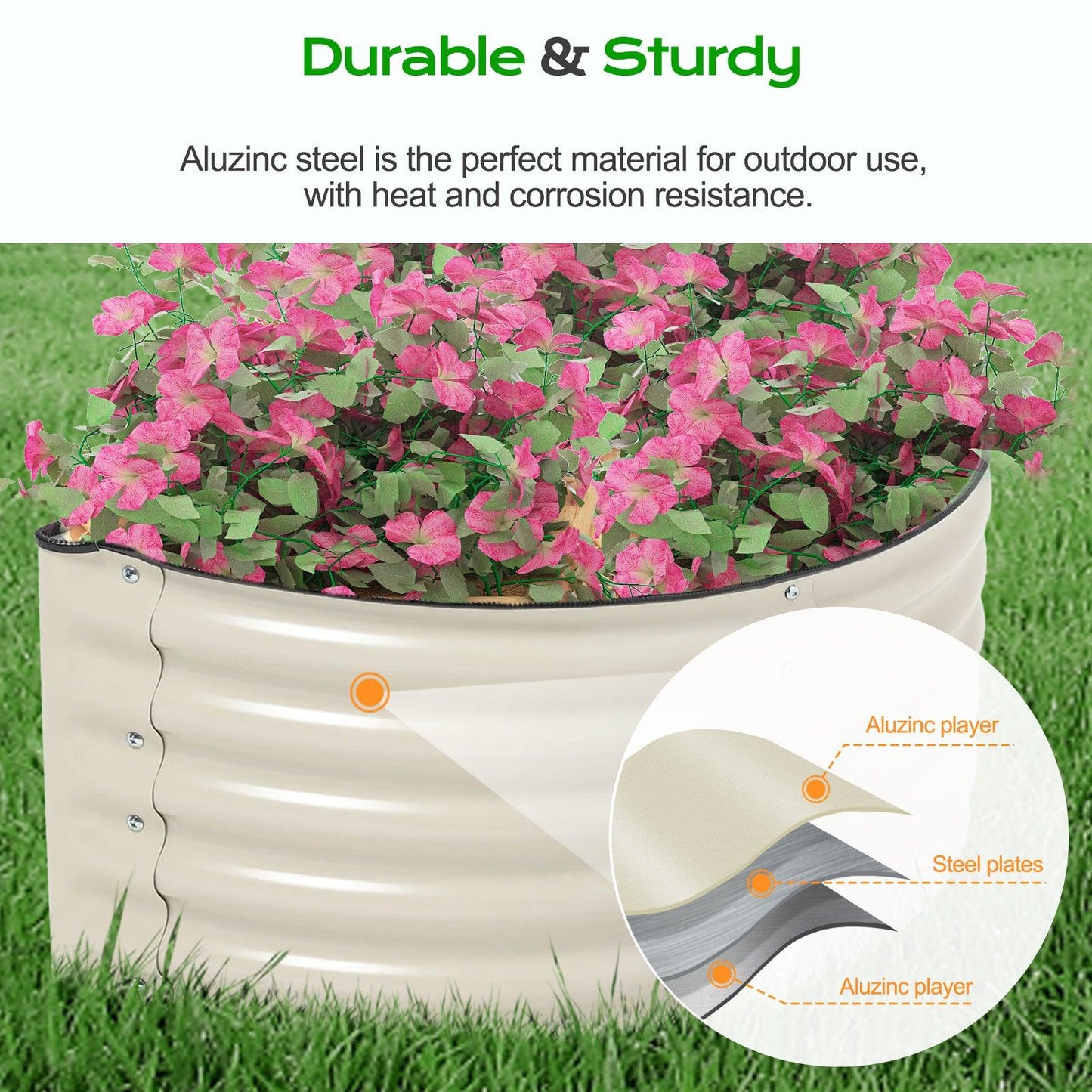 42x24x17 inch Metal Raised Garden Bed, Outdoor Garden Planter Box - Set of 2 - Aoodor 