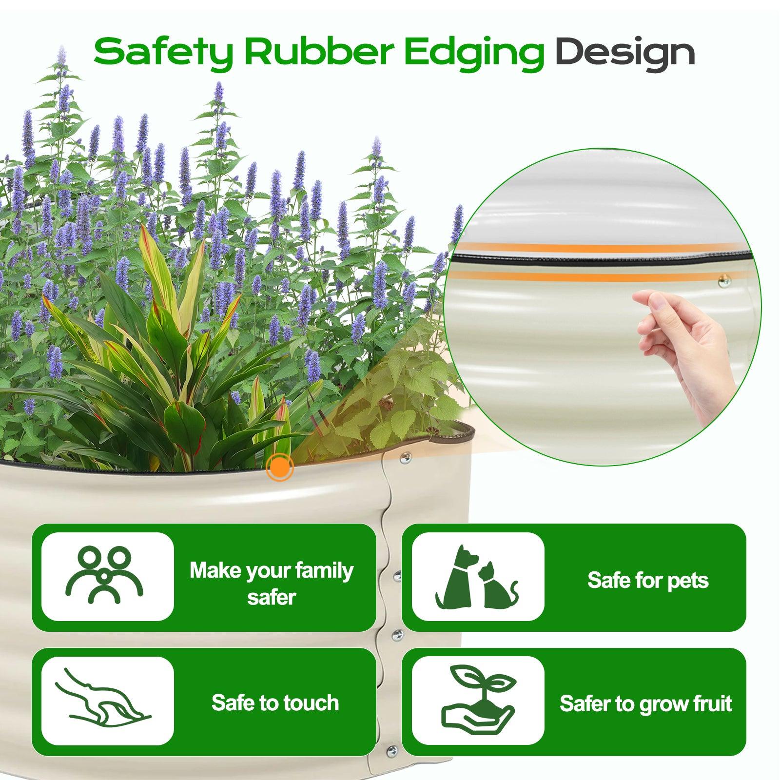 42x24x17 inch Metal Raised Garden Bed, Outdoor Garden Planter Box - Set of 2 - Aoodor 