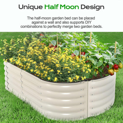Metal raised garden Bed - 60'' x 24'' x 17''(H)- Beige Aoodor