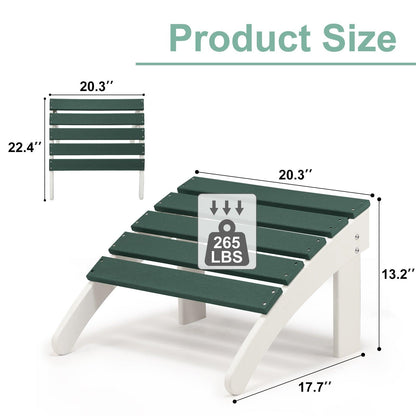Outdoor Adirondack Ottoman - Weather-Resistant HDPE Patio Footrest for Ultimate Relaxation Aoodor