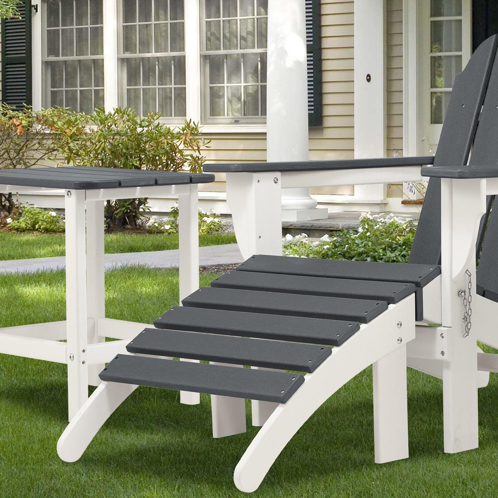 Outdoor Adirondack Ottoman - Weather-Resistant HDPE Patio Footrest for Ultimate Relaxation Aoodor