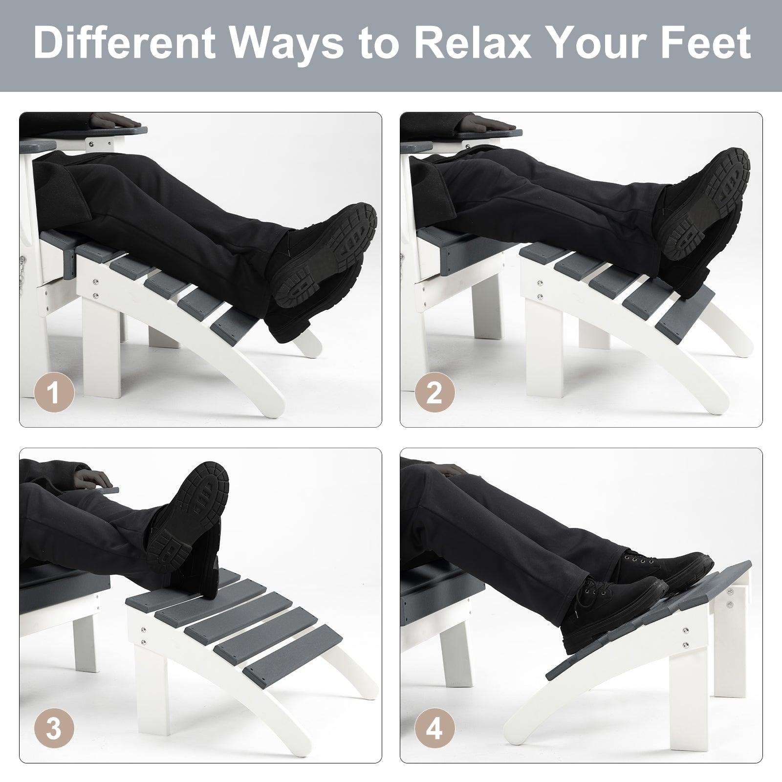 Outdoor Adirondack Ottoman - Weather-Resistant HDPE Patio Footrest for Ultimate Relaxation Aoodor
