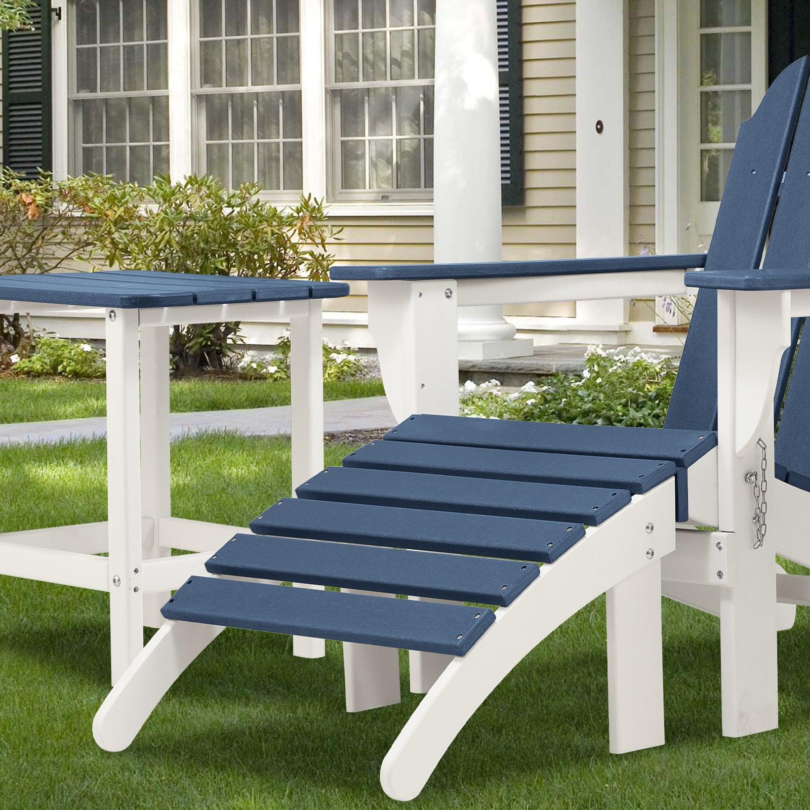 Outdoor Adirondack Ottoman - Weather-Resistant HDPE Patio Footrest for Ultimate Relaxation Aoodor
