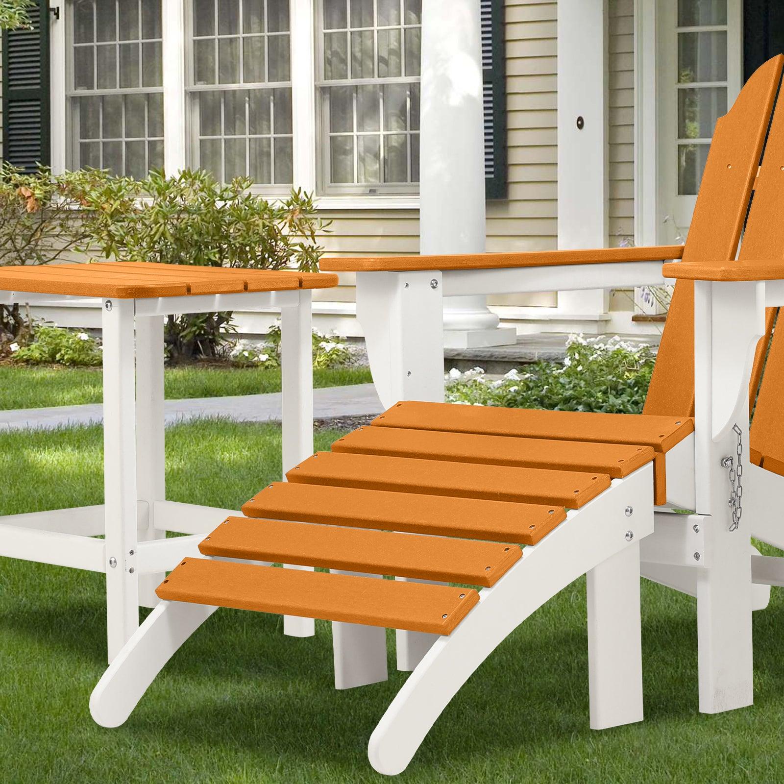 Outdoor Adirondack Ottoman - Weather-Resistant HDPE Patio Footrest for Ultimate Relaxation Aoodor