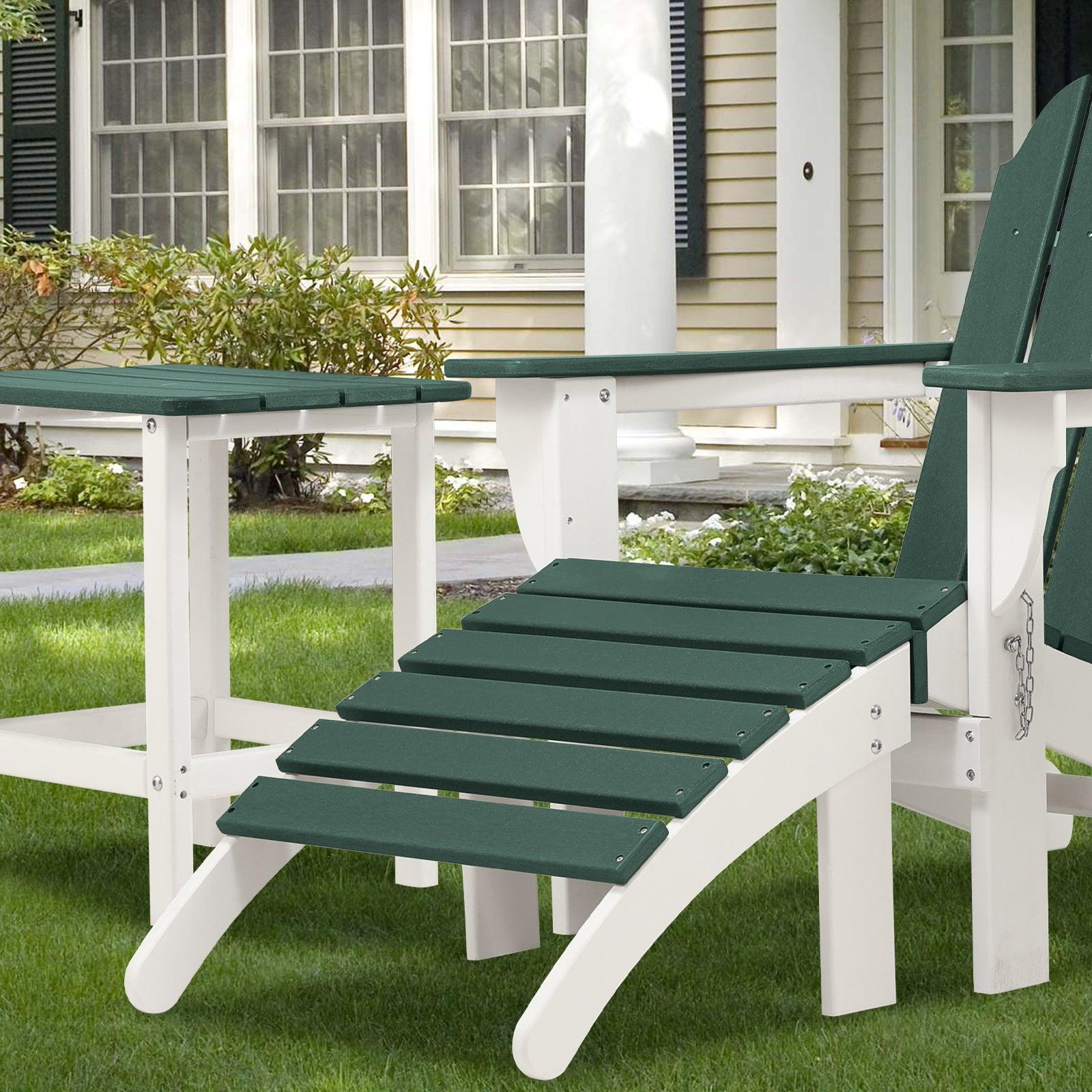 Outdoor Adirondack Ottoman - Weather-Resistant HDPE Patio Footrest for Ultimate Relaxation Aoodor