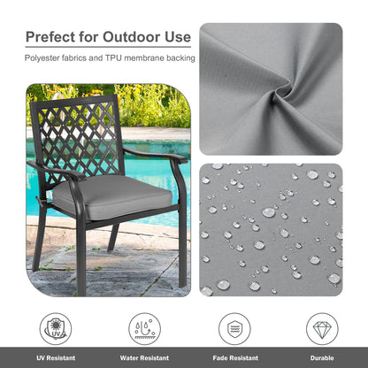 Outdoor Chair Cushion Soft and Fade-resistant Polyester Gray Aoodor