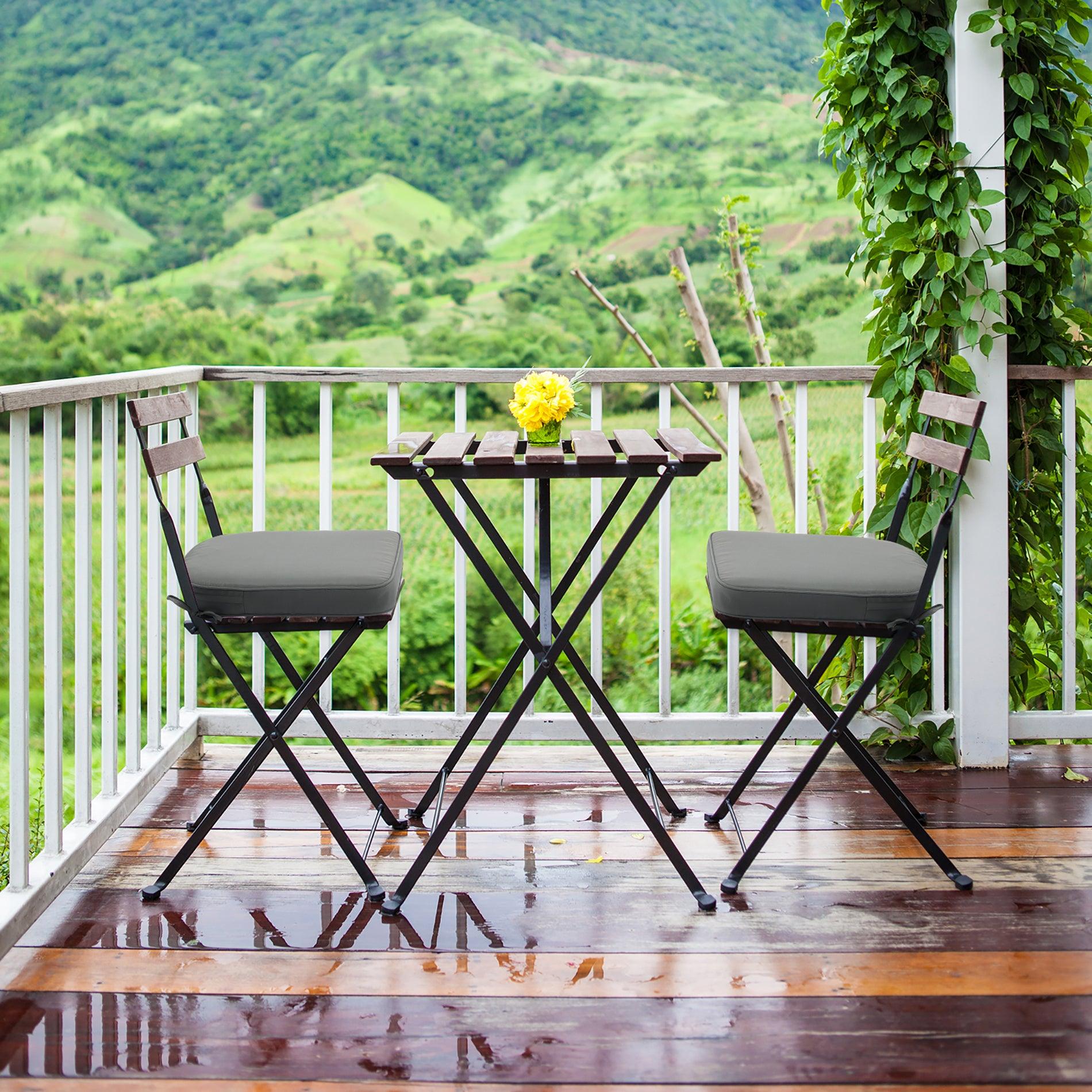 Outdoor Chair Cushion Soft and Fade-resistant Polyester Gray Aoodor