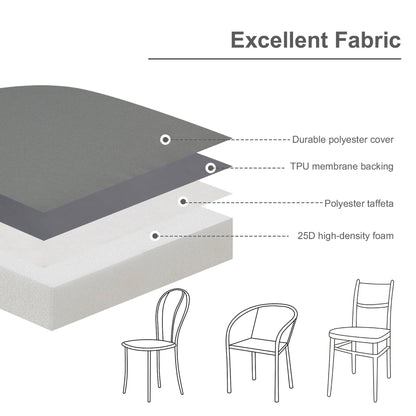 Outdoor Chair Cushion Soft and Fade-resistant Polyester Gray Aoodor