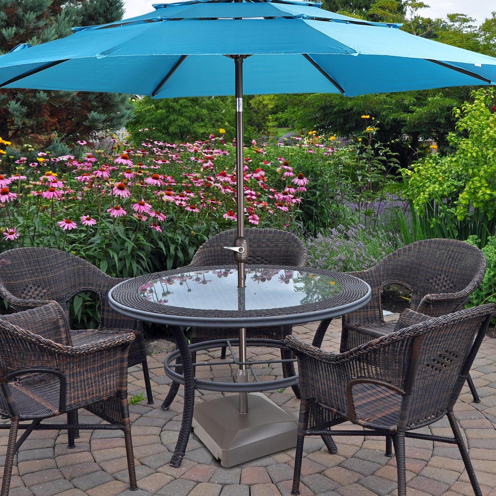 free standing patio umbrella stand US Weight 80 lb Base Bronze and modern style YZZHAJ Heavy Duty Universal Granite