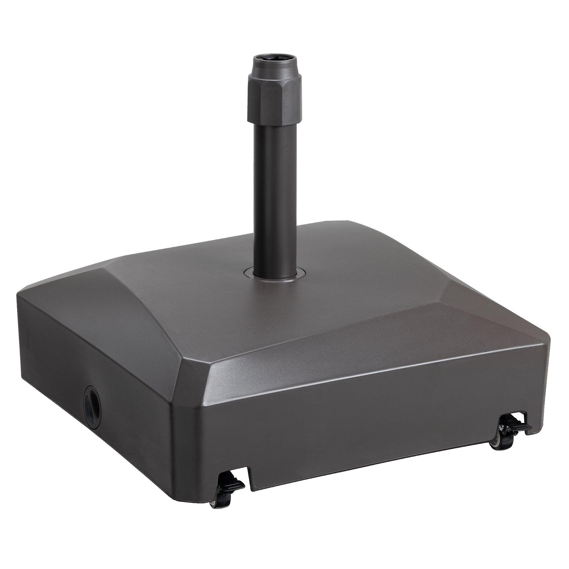 Patio Umbrella Base with 4 Wheels and 2 Locks, Heavy Duty Fillable Market Umbrella Stand