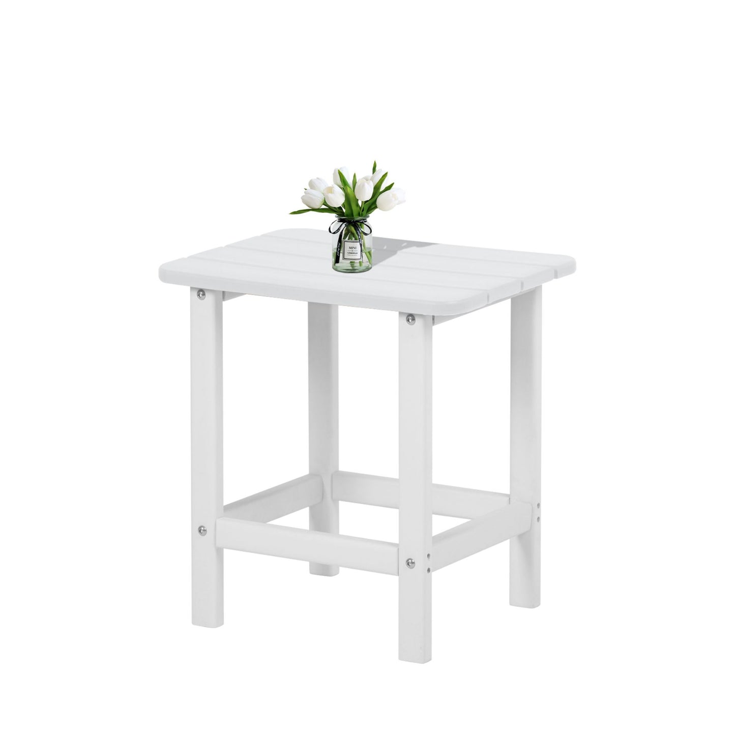 18x14.6x19 inch Outdoor Side Table, Square Adirondack Patio End Table for Patio, Pool, Porch