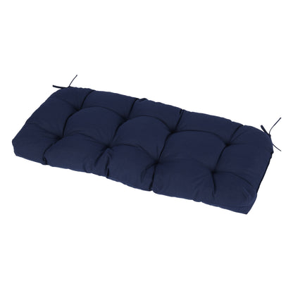 Outdoor Polyester Tufted Bench Cushion, Water & Fade Resistant, Dark Blue