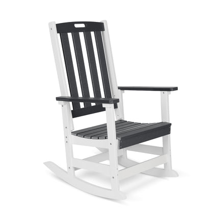 Outdoor Rocking Chair, Ergonomic HDPE Rockers with All-Weather Design