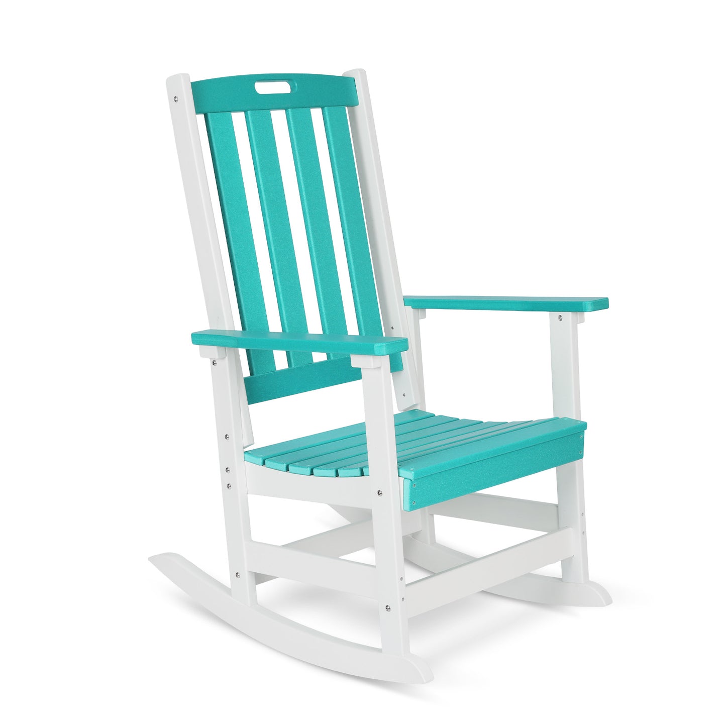 Outdoor Rocking Chair, Ergonomic HDPE Rockers with All-Weather Design