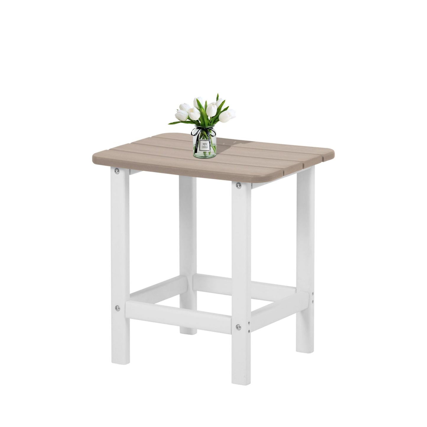 18x14.6x19 inch Outdoor Side Table, Square Adirondack Patio End Table for Patio, Pool, Porch