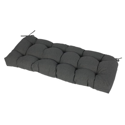 Outdoor Polyester Tufted Bench Cushion, Water & Fade Resistant, Dark Gray